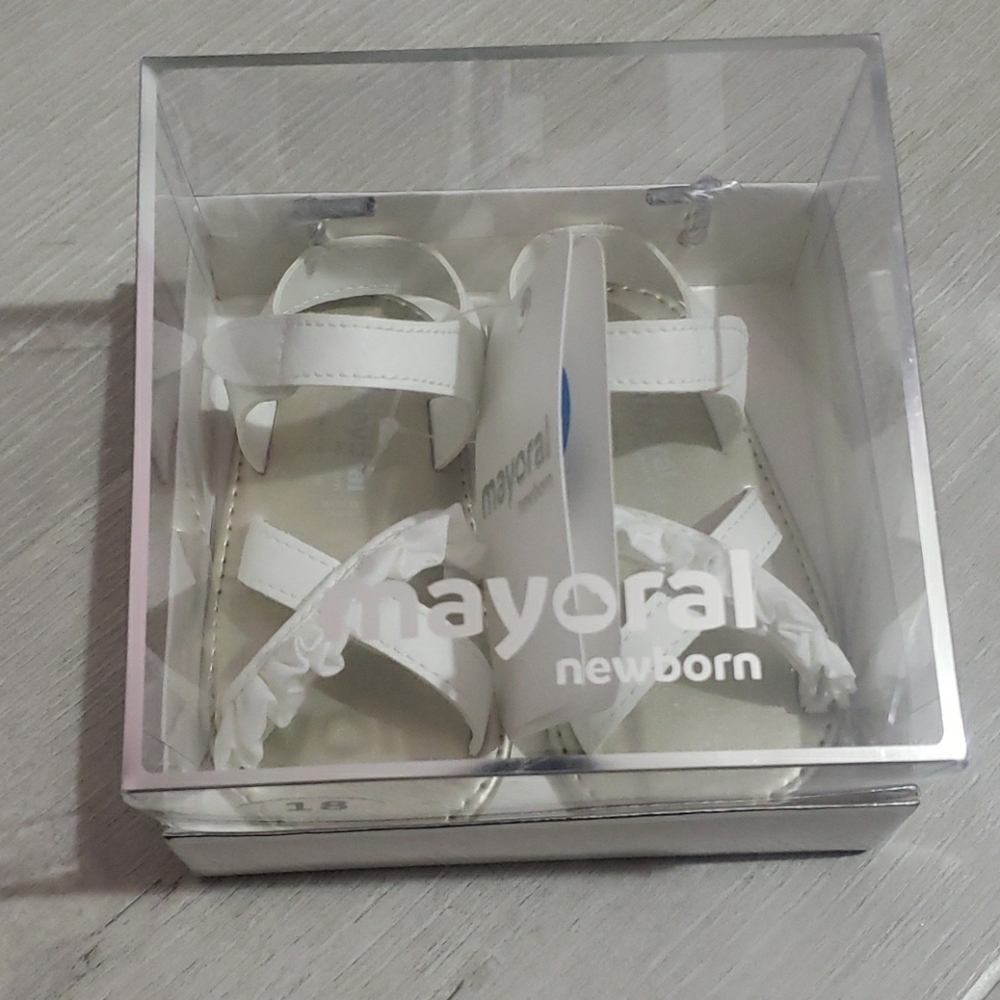 NWT Baby Girl Mayoral White Sandals.